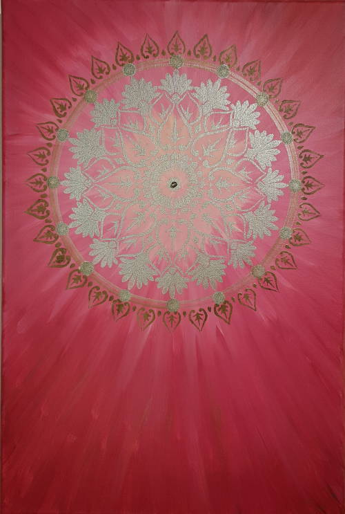 Mandala rosa silber